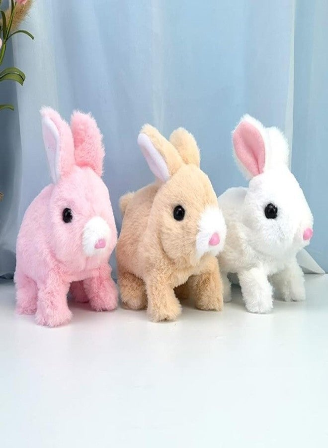 YUGANSHU Hopping Walking Bunny Toy with Sounds, Jumping Rabbit Wiggling Ears, Twitching Mouth and Nose, Educational Interactive Bunny Rabbit Toy for Baby Kids - Image 3
